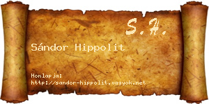Sándor Hippolit névjegykártya